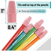 image:imageMr Pen Pencil Top Erasers 120 Pack LatexFree NoSmudge  Cap Pencil Erasers for Precise Erasing Kids Teachers Studying Supplies Vibrant ColorsPink