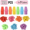 image:imageMr Pen Pencil Top Erasers 120 Pack LatexFree NoSmudge  Cap Pencil Erasers for Precise Erasing Kids Teachers Studying Supplies Vibrant ColorsVivid Colors