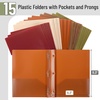 image:imageMr Pen Plastic Folders with Pockets and Prongs 5 Pack Letter Size  Flexible Plastic Folders with ProngsAutumn Earth Colors