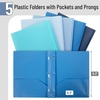 image:imageMr Pen Plastic Folders with Pockets and Prongs 5 Pack Letter Size  Flexible Plastic Folders with ProngsBlue Shades