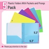 image:imageMr Pen Plastic Folders with Pockets and Prongs 5 Pack Letter Size  Flexible Plastic Folders with ProngsBright Colors