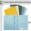 image:imageMr Pen Plastic Folders with Pockets and Prongs 5 Pack Letter Size  Flexible Plastic Folders with ProngsEarthlight Colors