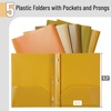 image:imageMr Pen Plastic Folders with Pockets and Prongs 5 Pack Letter Size  Flexible Plastic Folders with ProngsGold Spectrum