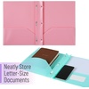 image:imageMr Pen Plastic Folders with Pockets and Prongs 5 Pack Letter Size  Flexible Plastic Folders with ProngsMacaron Colors