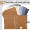 image:imageMr Pen Plastic Folders with Pockets and Prongs 5 Pack Letter Size  Flexible Plastic Folders with ProngsModern Tones