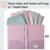 image:imageMr Pen Plastic Folders with Pockets and Prongs 5 Pack Letter Size  Flexible Plastic Folders with ProngsMuted Pastel Colors