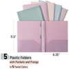 image:imageMr Pen Plastic Folders with Pockets and Prongs 5 Pack Letter Size  Flexible Plastic Folders with ProngsMuted Pastel Colors