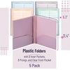 image:imageMr Pen Plastic Folders with Pockets and Prongs 5 Pack Letter Size  Flexible Plastic Folders with ProngsPastel Colors  Organizational Sheets
