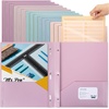 image:imageMr Pen Plastic Folders with Pockets and Prongs 5 Pack Letter Size  Flexible Plastic Folders with ProngsPastel Colors  Organizational Sheets