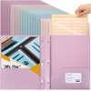 image:imageMr Pen Plastic Folders with Pockets and Prongs 5 Pack Letter Size  Flexible Plastic Folders with ProngsPastel Colors  Organizational Sheets
