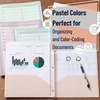 image:imageMr Pen Plastic Folders with Pockets and Prongs 5 Pack Letter Size  Flexible Plastic Folders with ProngsPastel Colors  Organizational Sheets