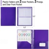 image:imageMr Pen Plastic Folders with Pockets and Prongs 5 Pack Letter Size  Flexible Plastic Folders with ProngsPurple  Organizational Sheets