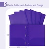 image:imageMr Pen Plastic Folders with Pockets and Prongs 5 Pack Letter Size  Flexible Plastic Folders with ProngsPurple