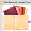 image:imageMr Pen Plastic Folders with Pockets and Prongs 5 Pack Letter Size  Flexible Plastic Folders with ProngsSunset Shades