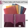 image:imageMr Pen Plastic Folders with Pockets and Prongs 5 Pack Letter Size  Flexible Plastic Folders with ProngsTranslucent