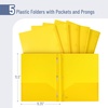 image:imageMr Pen Plastic Folders with Pockets and Prongs 5 Pack Letter Size  Flexible Plastic Folders with ProngsYellow