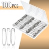 image:imageMr Pen Safety Pins 300 Pack Small amp Large Sizes Nickel Plated Steel  Silver Small and Large Safety Pins Bulk for Clothes Sewing Arts amp Craft RustResistant Heavy Duty StrengthSilver