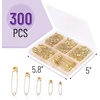 image:imageMr Pen Safety Pins 300 Pack Small amp Large Sizes Nickel Plated Steel  Silver Small and Large Safety Pins Bulk for Clothes Sewing Arts amp Craft RustResistant Heavy Duty StrengthGold