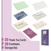 image:imageMr Pen Thank You Cards with Envelopes 20 Pack 5 Design  Thank You Note Blank Inside Thank Cards with EnvelopesGreenery Purple Design