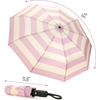 image:imageMr Pen Windproof Travel Umbrella Small WaterResistant Automatic Folding Umbrella for Rain and Sun Light Compact and Portable for Women amp Men Fits Car amp BackpackPink Stripes