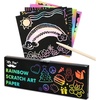 image:imageMr Pen Scratch Art for Kids with Wooden Stylus 125 pcs  Rainbow Scratch Paper Scratch Art PaperSmall