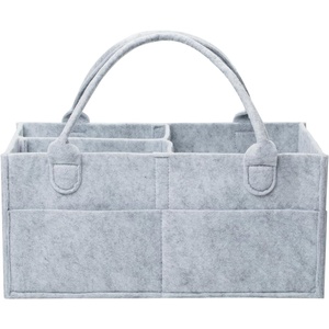 image:imageMr Pen Baby Diaper Caddy Organizer Gray Blue Inside  Nursery Storage Bin and Car Organizer for Diapers and Baby WipesGray