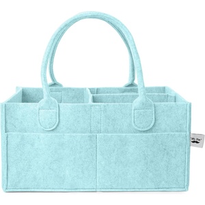 image:imageMr Pen Baby Diaper Caddy Organizer Gray Blue Inside  Nursery Storage Bin and Car Organizer for Diapers and Baby WipesMint Whisper