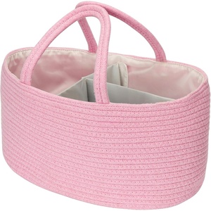 image:imageMr Pen Baby Diaper Caddy Organizer Pink  Rope Nursery Storage Bin and Car Organizer Portable Holder Tote Bag for Changing Table Travel Baby Shower Gifts