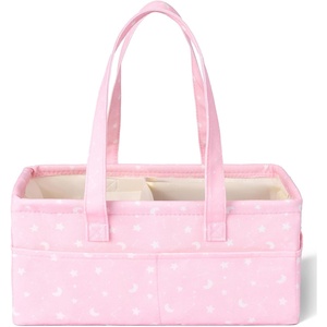 image:imageMr Pen Baby Diaper Caddy Organizer Pink with Star Pattern  Portable Car Caddy for Changing Table and NurseryPink with Star Pattern