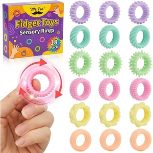 image:imageMr Pen Fidget Toys Sensory Rings 18 Pack  Textured Ring Sensory Toys for Kids with Autism Calming Fun Fidget Fidgets for Classroom Prize Individuals with ADHD