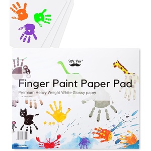 image:imageMr Pen Finger Paint Paper Pad for Kids 11 x 14 Inches 22 Sheets  Premium Heavyweight White Glossy Paper Art Paper for Vibrant Finger Painting and Craft Projects11x14 Inch Pack of 22