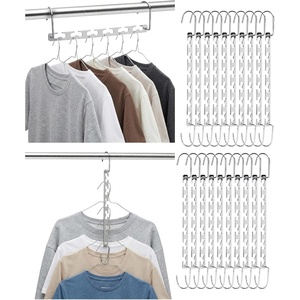 image:imageMr Pen Metal Space Saving Hangers for Clothes 20 Pack 6 Slots  360 Rotating Hooks Metal Hangers Wardrobe Organizer Magic Cascading Hanger Closet Space Saver