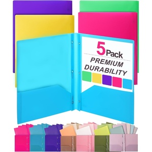 image:imageMr Pen Plastic Folders with Pockets and Prongs 5 Pack Letter Size  Flexible Plastic Folders with ProngsBright Colors