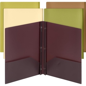 image:imageMr Pen Plastic Folders with Pockets and Prongs 5 Pack Letter Size  Flexible Plastic Folders with ProngsDark Earthy