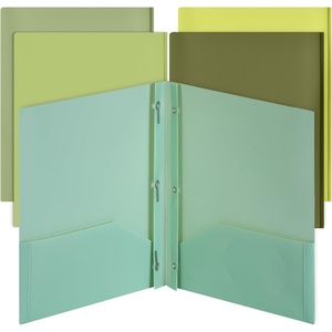 image:imageMr Pen Plastic Folders with Pockets and Prongs 5 Pack Letter Size  Flexible Plastic Folders with ProngsGreen Shades