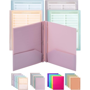 image:imageMr Pen Plastic Folders with Pockets and Prongs 5 Pack Letter Size  Flexible Plastic Folders with ProngsPastel Colors  Organizational Sheets