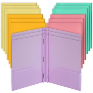 image:imageMr Pen Plastic Folders with Pockets and Prongs 5 Pack Letter Size  Flexible Plastic Folders with ProngsPastel Colors