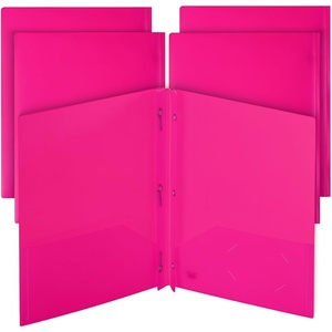 image:imageMr Pen Plastic Folders with Pockets and Prongs 5 Pack Letter Size  Flexible Plastic Folders with ProngsPink