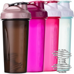 image:imageMr Pen Shaker Bottles for Protein Mixes 28 oz 4 Pack  Colorful Protein Shaker Bottle with Wire Whisk Ball Mixer BottleBlack  Purple  Pink  Mint