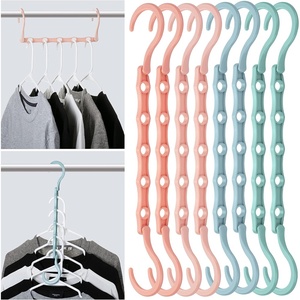 image:imageMr Pen Space Saving Hangers 8 pcs 360 Rotating Hooks  Magic Cascading Hanger Organizer with 5 Enclosed Slots Closet Organizers and Storage for ClothesBoho Colors
