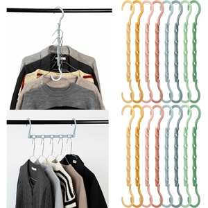 image:imageMr Pen Space Saving Hangers 8 pcs 360 Rotating Hooks  Magic Cascading Hanger Organizer with 5 Enclosed Slots Closet Organizers and Storage for ClothesPastel Colors