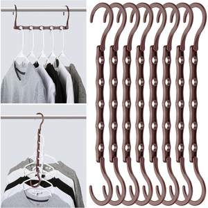 image:imageMr Pen Space Saving Hangers 8 pcs 360 Rotating Hooks  Magic Cascading Hanger Organizer with 5 Enclosed Slots Closet Organizers and Storage for ClothesMahogany