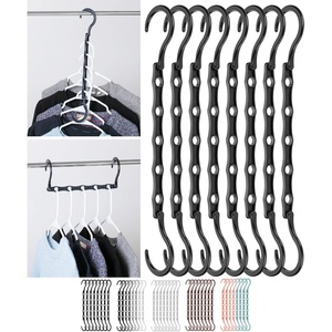 image:imageMr Pen Space Saving Hangers 8 pcs 360 Rotating Hooks  Magic Cascading Hanger Organizer with 5 Enclosed Slots Closet Organizers and Storage for ClothesBlack