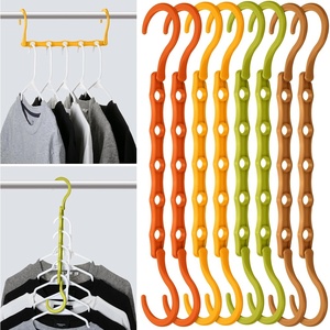 image:imageMr Pen Space Saving Hangers 8 pcs 360 Rotating Hooks  Magic Cascading Hanger Organizer with 5 Enclosed Slots Closet Organizers and Storage for ClothesAutumn Colors