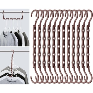image:imageMr Pen Space Saving Hangers for Clothes 12 pcs 4  Plastic Multi Clothes Hangers Space Saving 5 Slots 360 Rotating HooksMahogany