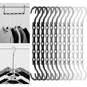 image:imageMr Pen Space Saving Hangers for Clothes 12 pcs 4  Plastic Multi Clothes Hangers Space Saving 5 Slots 360 Rotating HooksMixed Colors