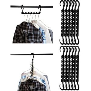 image:imageMr Pen Space Saving Hangers for Clothes 12 pcs Black  Plastic Multi Clothes Hangers Space Saving 6 Slots 360 Rotating Hooks