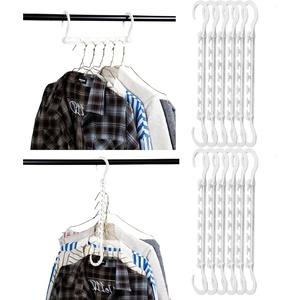 image:imageMr Pen Space Saving Hangers for Clothes 12 pcs White  Plastic Multi Clothes Hangers Space Saving 6 Slots 360 Rotating Hooks