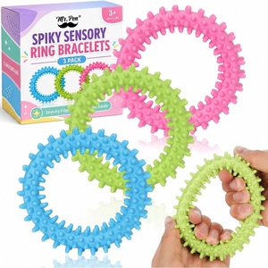 image:imageMr Pen Spiky Sensory Ring Bracelets 3 Pack Rubber Sensory Bracelets  Stretchy Fidget Toys for Kids and Adults Individuals with ADHD Attention Disorder and Anxiety