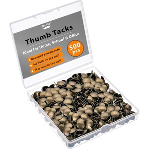 image:imageMr Pen Thumb Tack 500 Pack Black Flat Push Pins Bulk  Metal Roundness Push Pins Office Tacks for Corkboard Hanging Maps Poster Picture and Creating Different Art ProjectBronze
